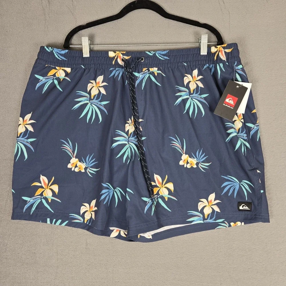 Quicksilver Swim Trunks Mens 2XL Mesh Lined Floral Board Shorts Resort Wear NWT‎